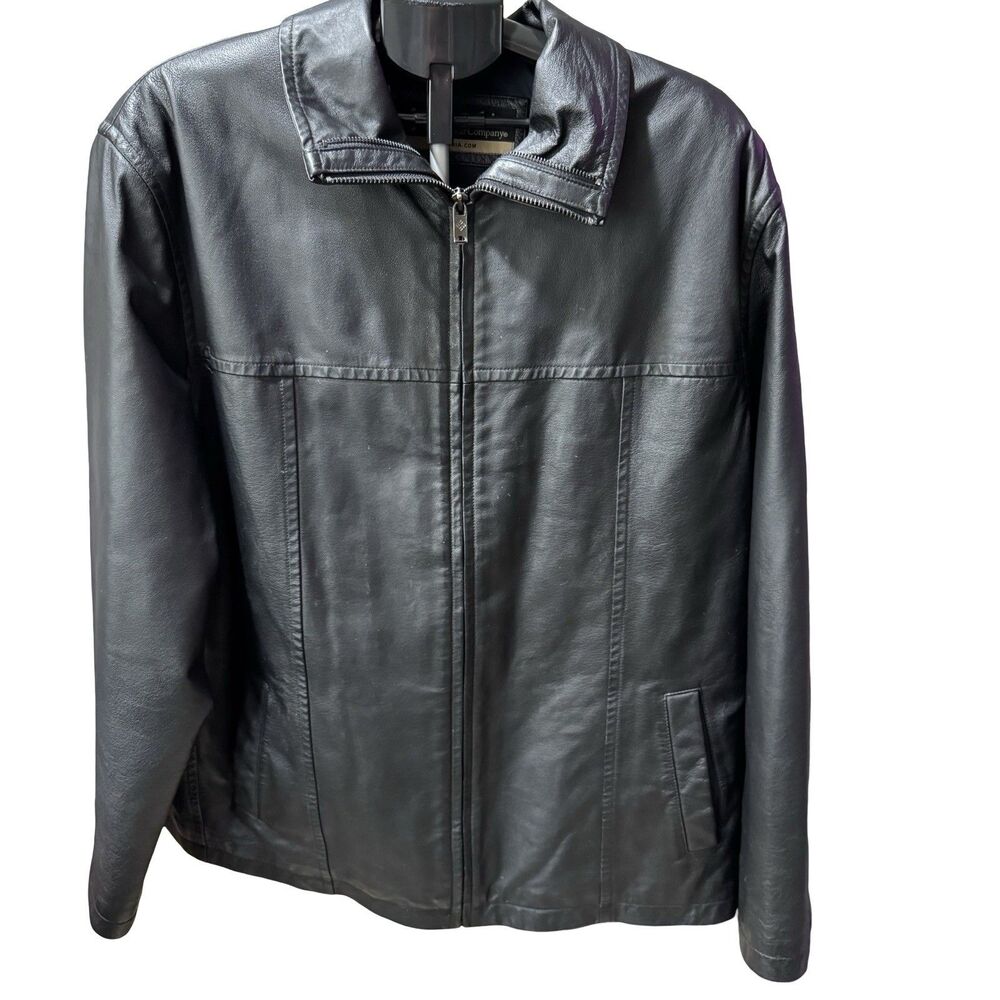 MEN'S COLUMBIA LEATHER JACKET SIZE xLARGE Black